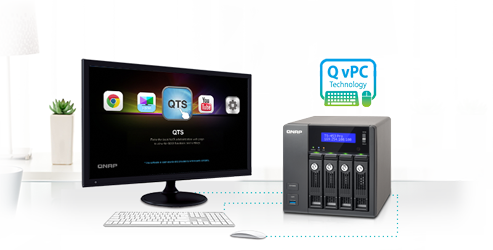 Use your TS-453U as a PC with the exclusive QvPC Technology